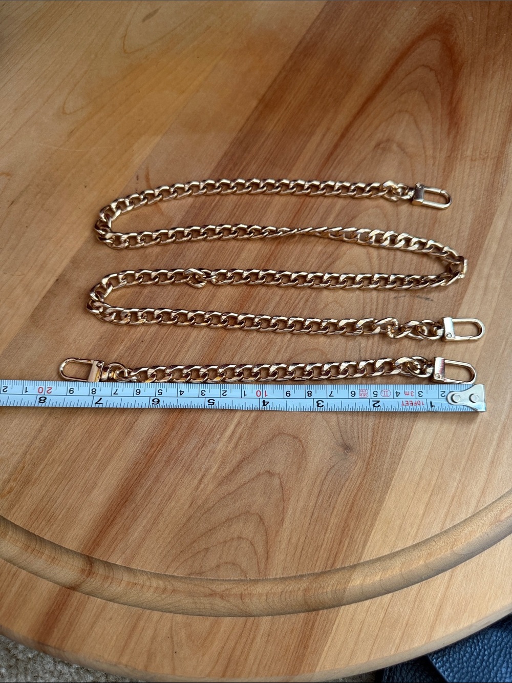 Gold crossbody strap with adjustable extender - Picture 4 of 5